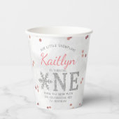 Snowflake Winter 1. Geburtstag Pappbecher (Vorderseite)