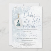 Snowflake Winter Baby Dusche Baby Es ist kalt Einladung (Vorderseite)