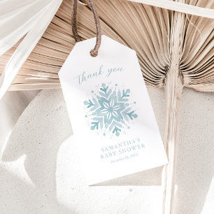 Snowflake Winter Baby Dusche Danke Tag Geschenkanhänger