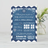 Snowflake Winter Baby Dusche Einladung (Stehend Vorderseite)