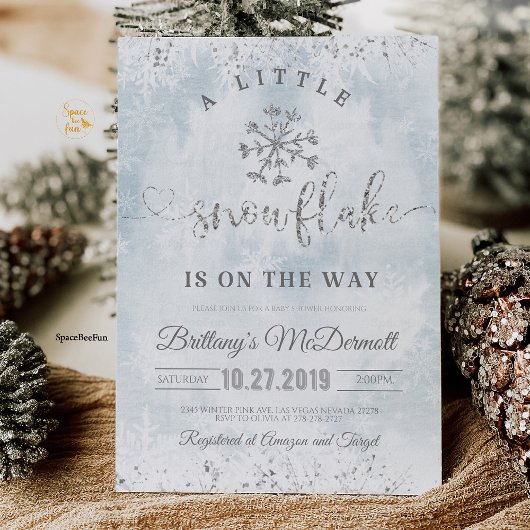 Snowflake Winter Baby Dusche Einladung