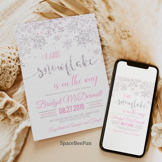Snowflake Winter Baby Dusche Einladung