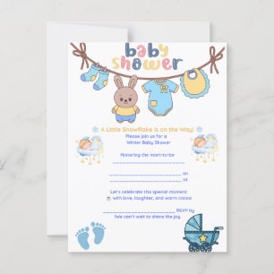Snowflake Winter Baby Dusche Einladung Postkarte