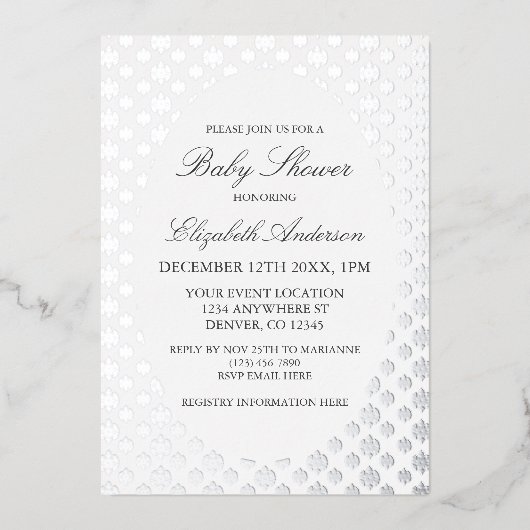 Snowflake Winter Baby Dusche Folieneinladung (Vorderseite)