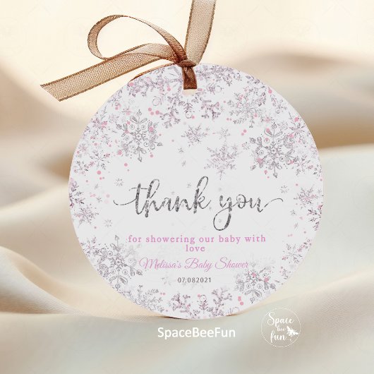 Snowflake Winter Baby Dusche Geschenkanhänger