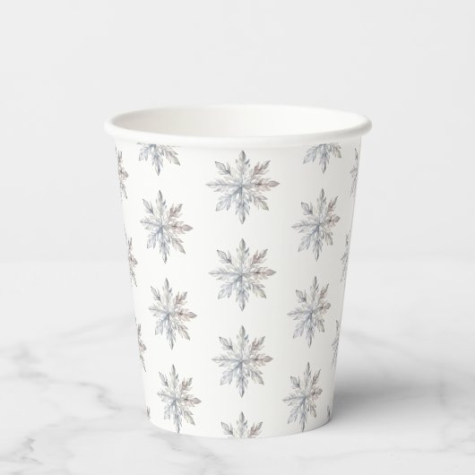 Snowflake Winter Baby Dusche Pappbecher (Rückseite)