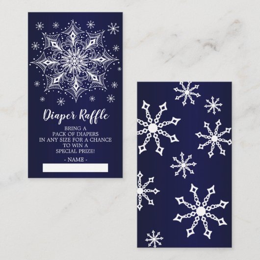 Snowflake Winter Baby Duschkabine Windelwanne Raff Begleitkarte (Vorne/Hinten)