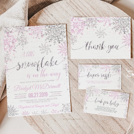 Snowflake Winter Baby Duschmädchen Begleitkarte