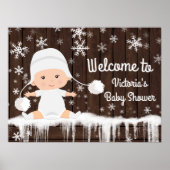 Snowflake Winter Baby Duschzeichen Poster (Vorne)