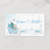 Snowflake Winter Boho Teddy Bear Diaper Raffles Begleitkarte (Rückseite)