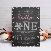 Snowflake Winter Chalkboard 1. Geburtstag Einladung