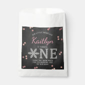 Snowflake Winter Chalkboard 1. Geburtstag Geschenktütchen (Vorderseite)