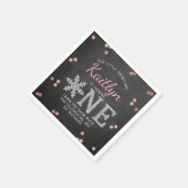 Snowflake Winter Chalkboard 1. Geburtstag Serviette (Ecke)