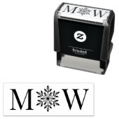 Snowflake Winter Couple Wedding 2 Initial Monogram Permastempel (Beispiel)