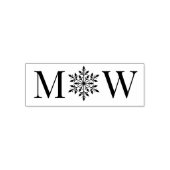 Snowflake Winter Couple Wedding 2 Initial Monogram Permastempel (Design)