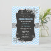 Snowflake Winter Geburtstagsparty Einladungen (Stehend Vorderseite)