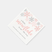 Snowflake Winter Girl Baby Shower Serviette (Ecke)