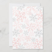 Snowflake Winter Girl Babydusche Einladung (Rückseite)