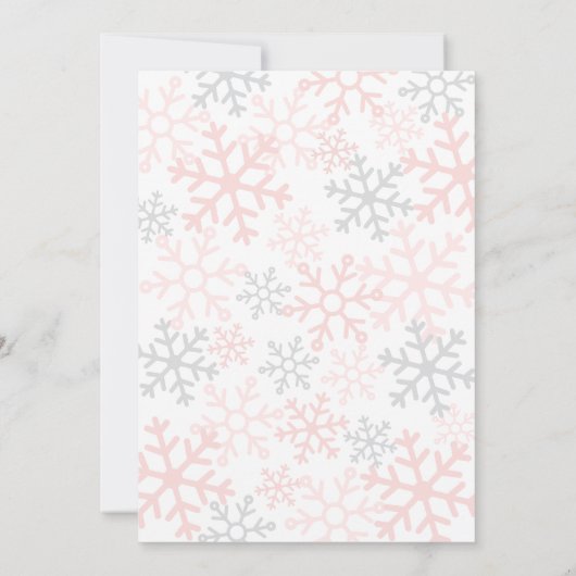 Snowflake Winter Girl Babydusche Einladung (Rückseite)