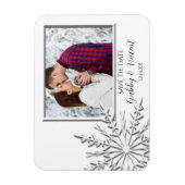 Snowflake Winter Hochzeit Save the Date Foto Magnet (Vertikal)