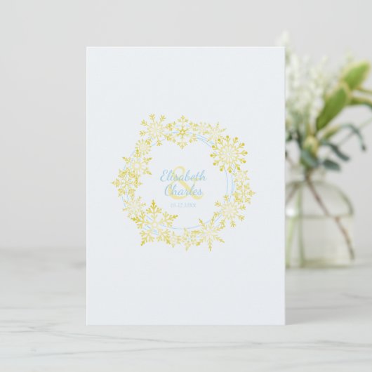 Snowflake Winter Inspiriertes Hochzeitdesign (Stehend Vorderseite)