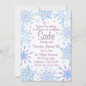 Snowflake Winter One-Derland Erster Geburtstag Einladung (Vorderseite)