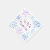 Snowflake Winter One-Derland Erster Geburtstag Serviette (Ecke)