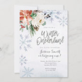 Snowflake Winter Onederland 1. Geburtstag Einladung (Vorderseite)
