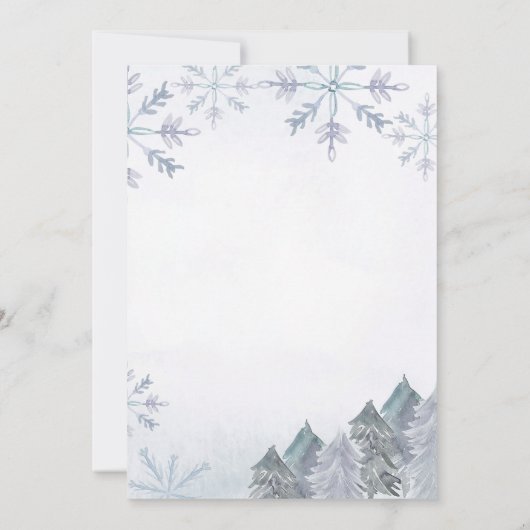 Snowflake Winter Onederland 1. Geburtstag Einladung (Rückseite)