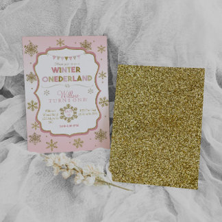 Snowflake Winter Onederland Einladung zum Geburtst