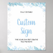 Snowflake Winter Onederland Geburtstag Custom-Zeic Poster (Vorne)