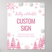 Snowflake Winter Onederland Geburtstag Custom-Zeic Poster (Vorne)
