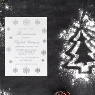 Snowflake Winter Quinceanera Folieneinladung