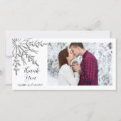 Snowflake Winter Wedding Danke Foto Card (Vorderseite)