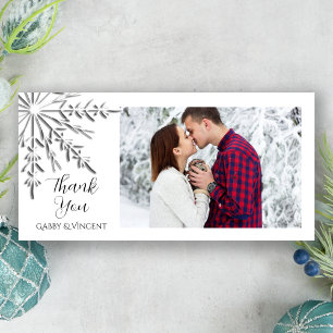 Snowflake Winter Wedding Danke Foto Card