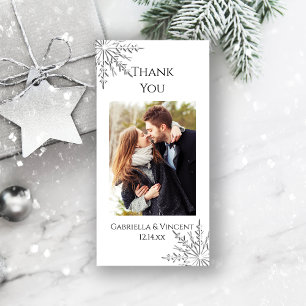 Snowflake Winter Wedding Danke Foto Card