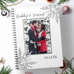 Snowflake Winter Wedding Foto Notizblock