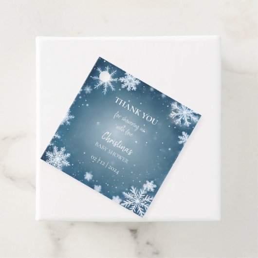 Snowflake Winter Wonderland Baby Dusche Blau Geschenkanhänger (Beispiel)