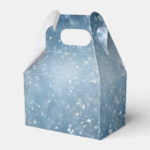 Snowflake Winter Wonderland Baby Dusche Blau Geschenkschachtel (Rückseite)