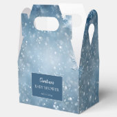 Snowflake Winter Wonderland Baby Dusche Blau Geschenkschachtel (Geöffnet)