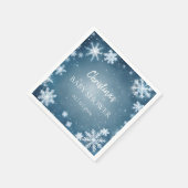 Snowflake Winter Wonderland Baby Dusche Blau Serviette (Ecke)