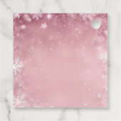 Snowflake Winter Wonderland Babydusche Rosa Geschenkanhänger (Rückseite)