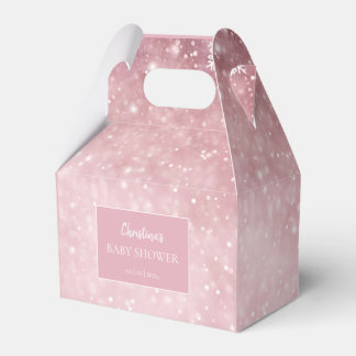 Snowflake Winter Wonderland Babydusche Rosa Geschenkschachtel