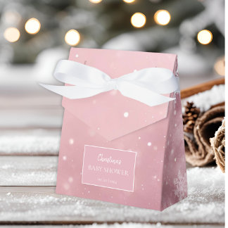 Snowflake Winter Wonderland Babydusche Rosa Geschenkschachtel