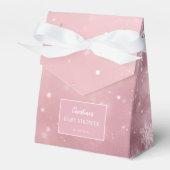 Snowflake Winter Wonderland Babydusche Rosa Geschenkschachtel (Vorderseite)