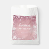 Snowflake Winter Wonderland Babydusche Rosa Geschenktütchen (Vorderseite)
