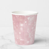 Snowflake Winter Wonderland Babydusche Rosa Pappbecher (Rechts)