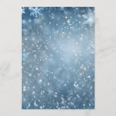 Snowflake Winter Wonderland Blue Baby Dusche Menükarte (Rückseite)