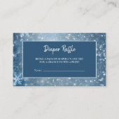 Snowflake Winter Wonderland Blue Diaper Raffles Begleitkarte (Vorderseite)