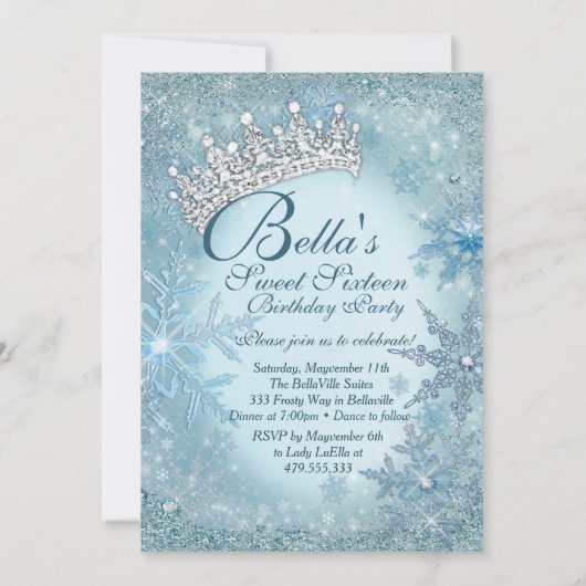 Snowflake Winter Wonderland Einladungen (Rückseite)